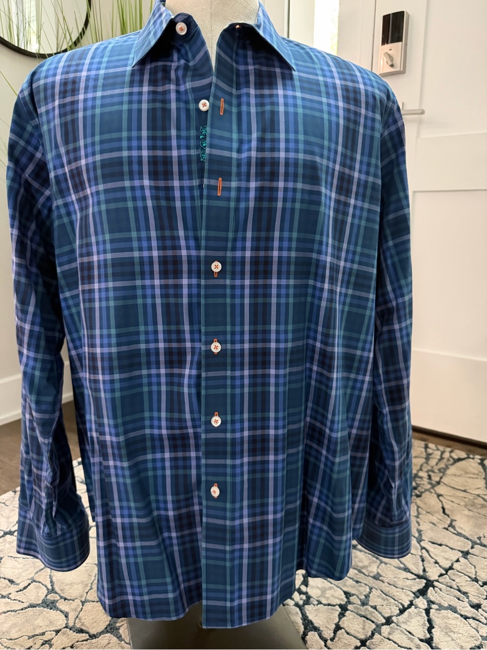 Robert Graham Blue Plaid Button-Down Shirt